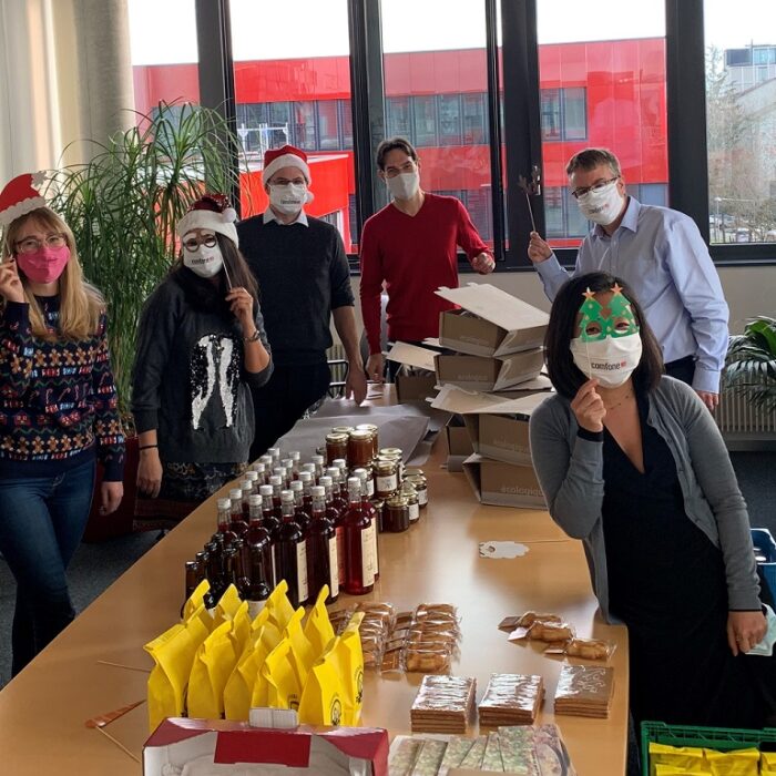 Comfone employees at company event