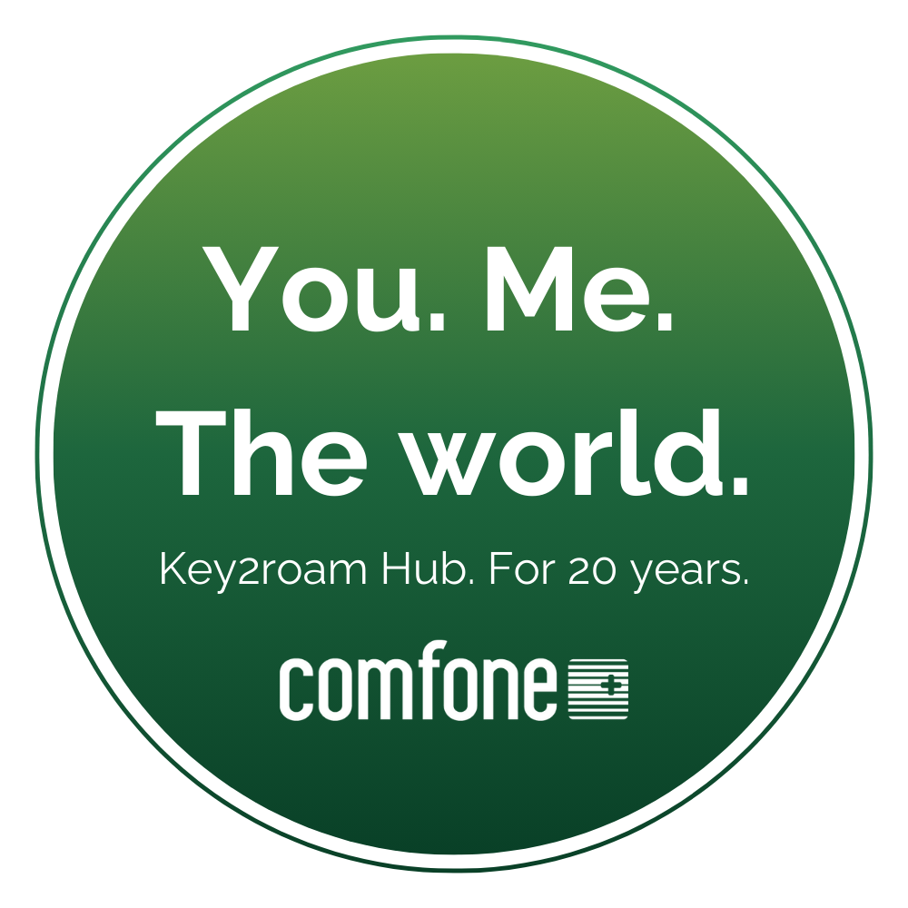 Roaming Hub by Comfone. Key2roam Hub 20 Years Add.